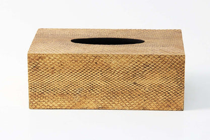 Tissue Box in Antique Gold Boa Snakeskin
