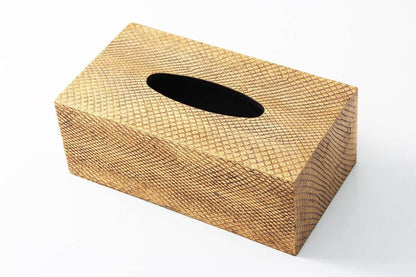 Tissue Box in Antique Gold Boa Snakeskin