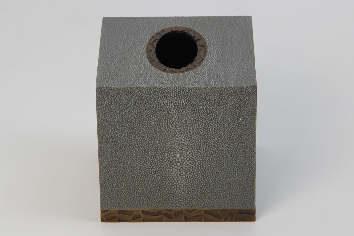 Tissue box cover green shagreen tissue box
