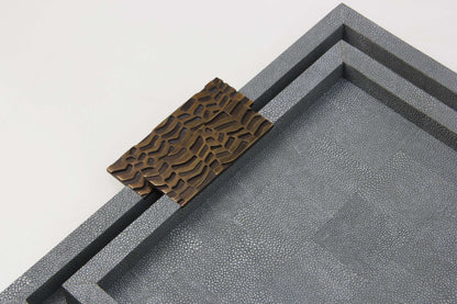 Drinks tray serving tray green shagreen drinks tray