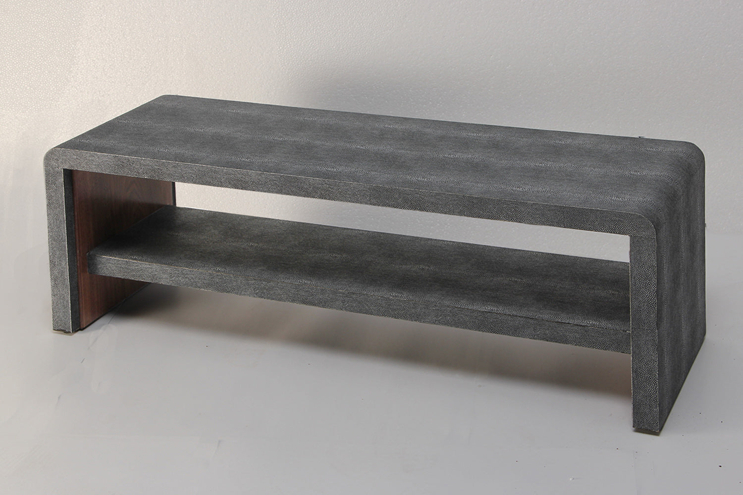Grey coffee table Charcoal grey shagreen coffee table