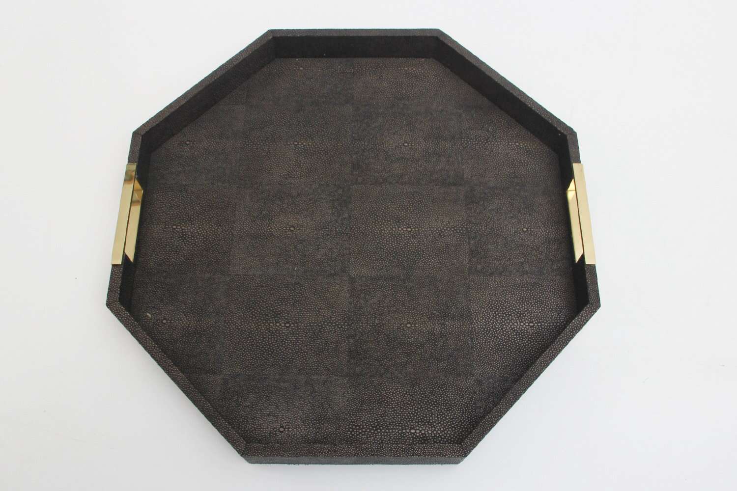 Serving tray Brown Shagreen serving tray Drinks tray