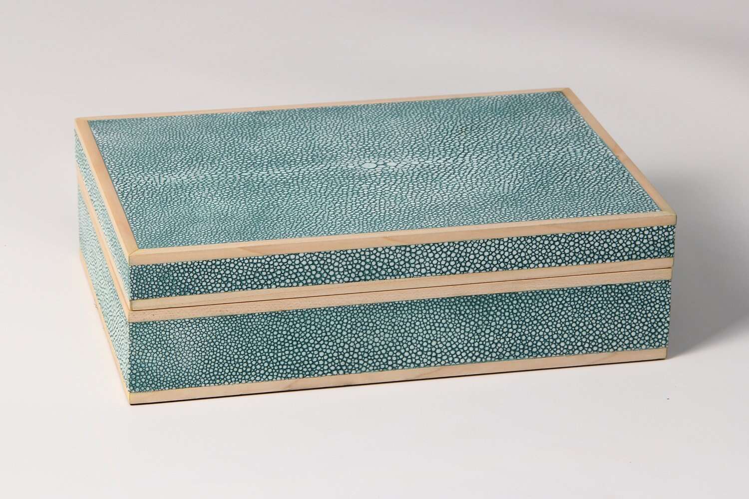 Jewellery box chic teal shagreen trinket box