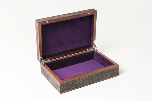 Jewellery box brown shagreen jewellery box