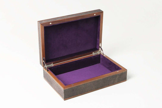 brown shagreen jewelry box treasure box