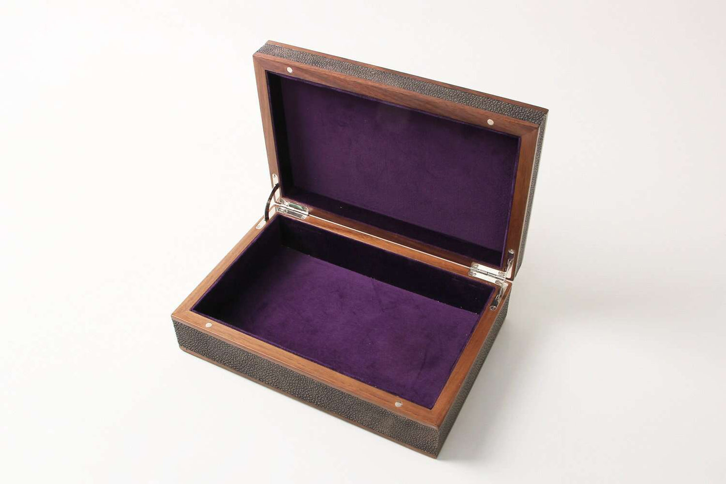 Luxury jewelry box in faux shagreen