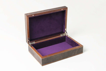 Brown shagreen jewelry box