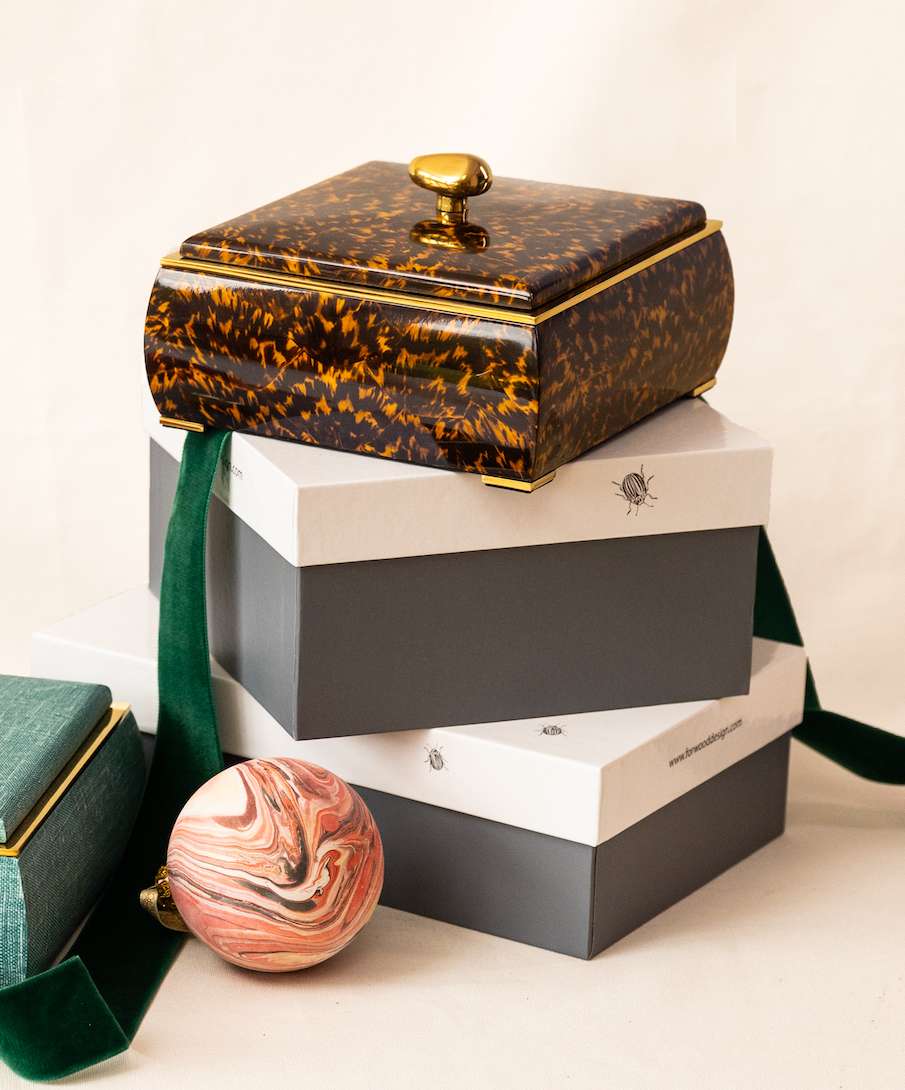 Trinket box Jewlery box unique tortoiseshell box