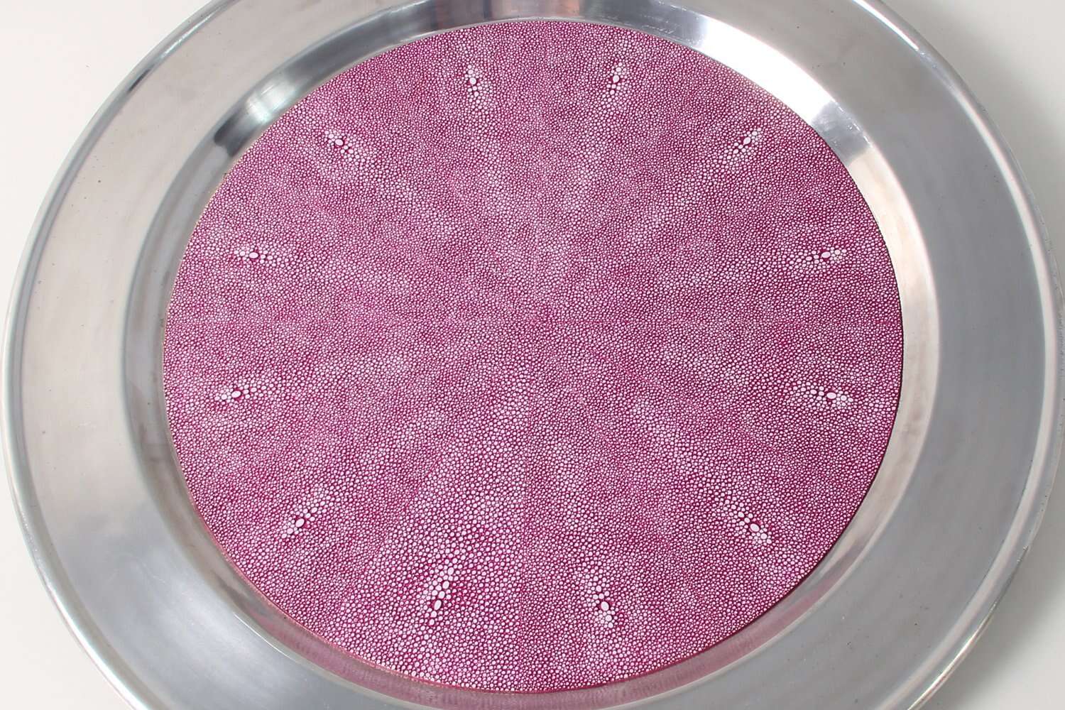 Round Serving tray Pink shagreen serving tray