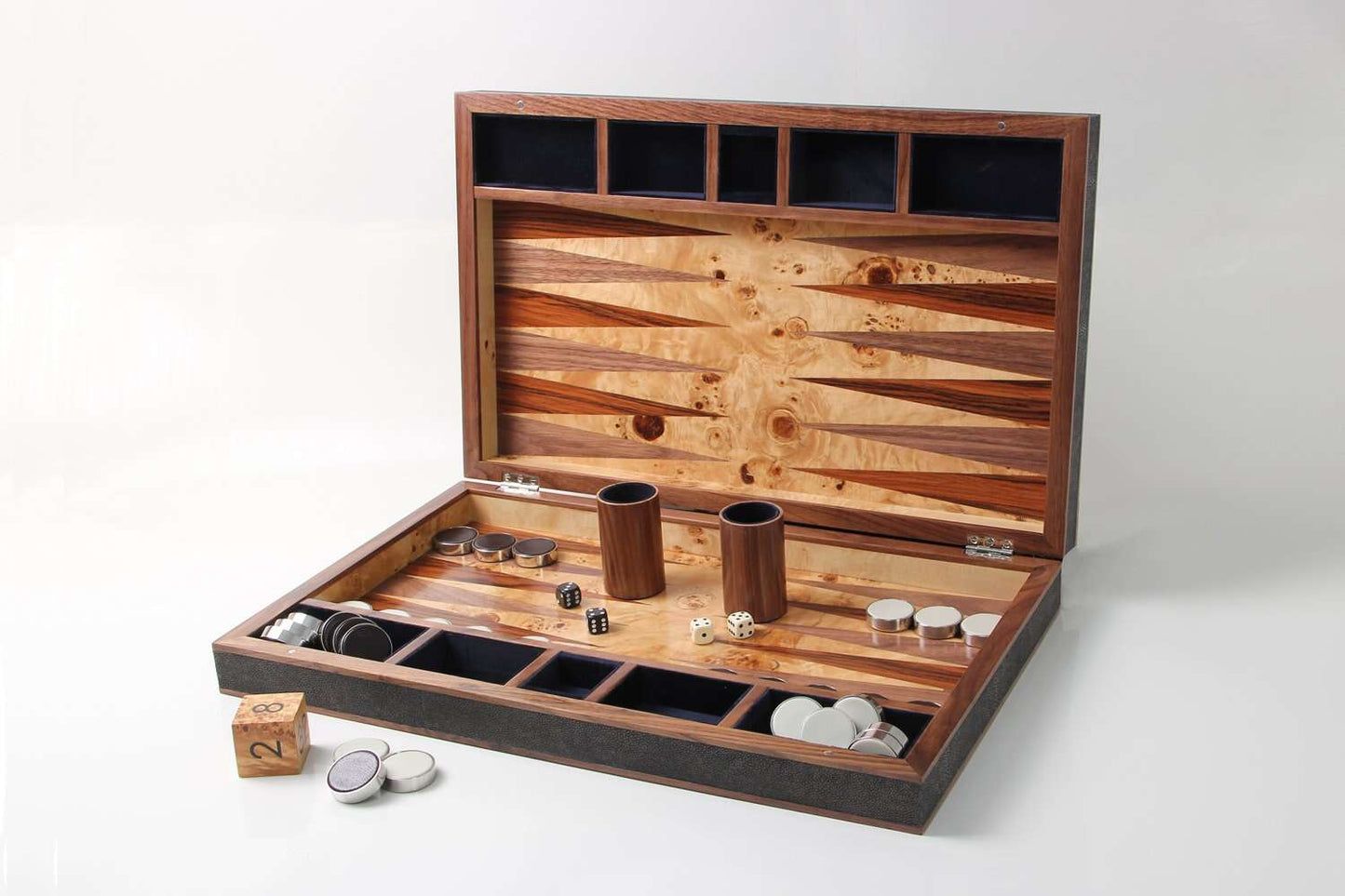 Luxury Backgammon Board in Seal Brown