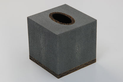 Tissue box holder green shagreen tissue box cover 