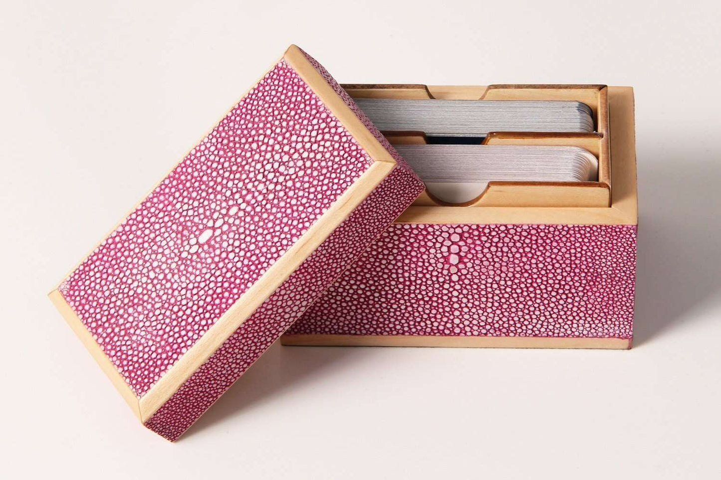Playing Card Box in Pink Shagreen