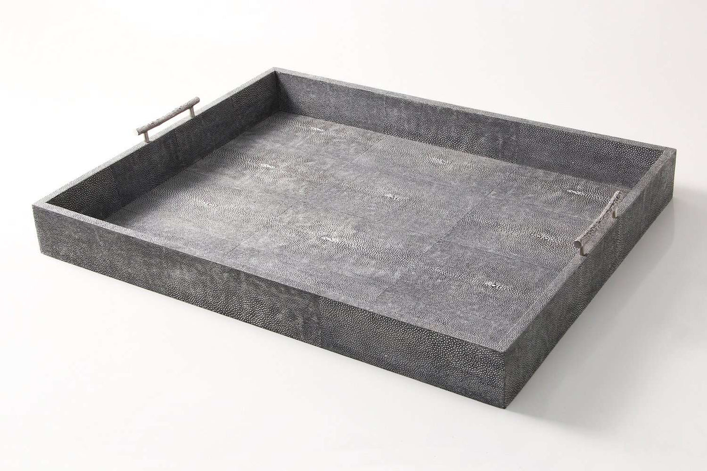 Serving tray Forwood Design grey shagreen drinks tray