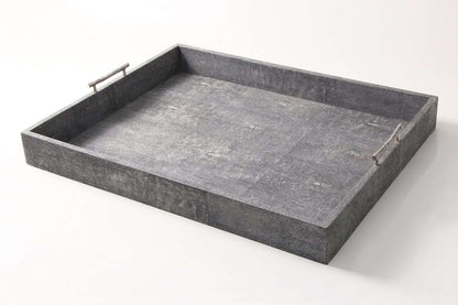 Serving tray Forwood Design grey shagreen drinks tray