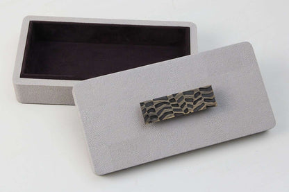 Trinket box remote box unique white shagreen box