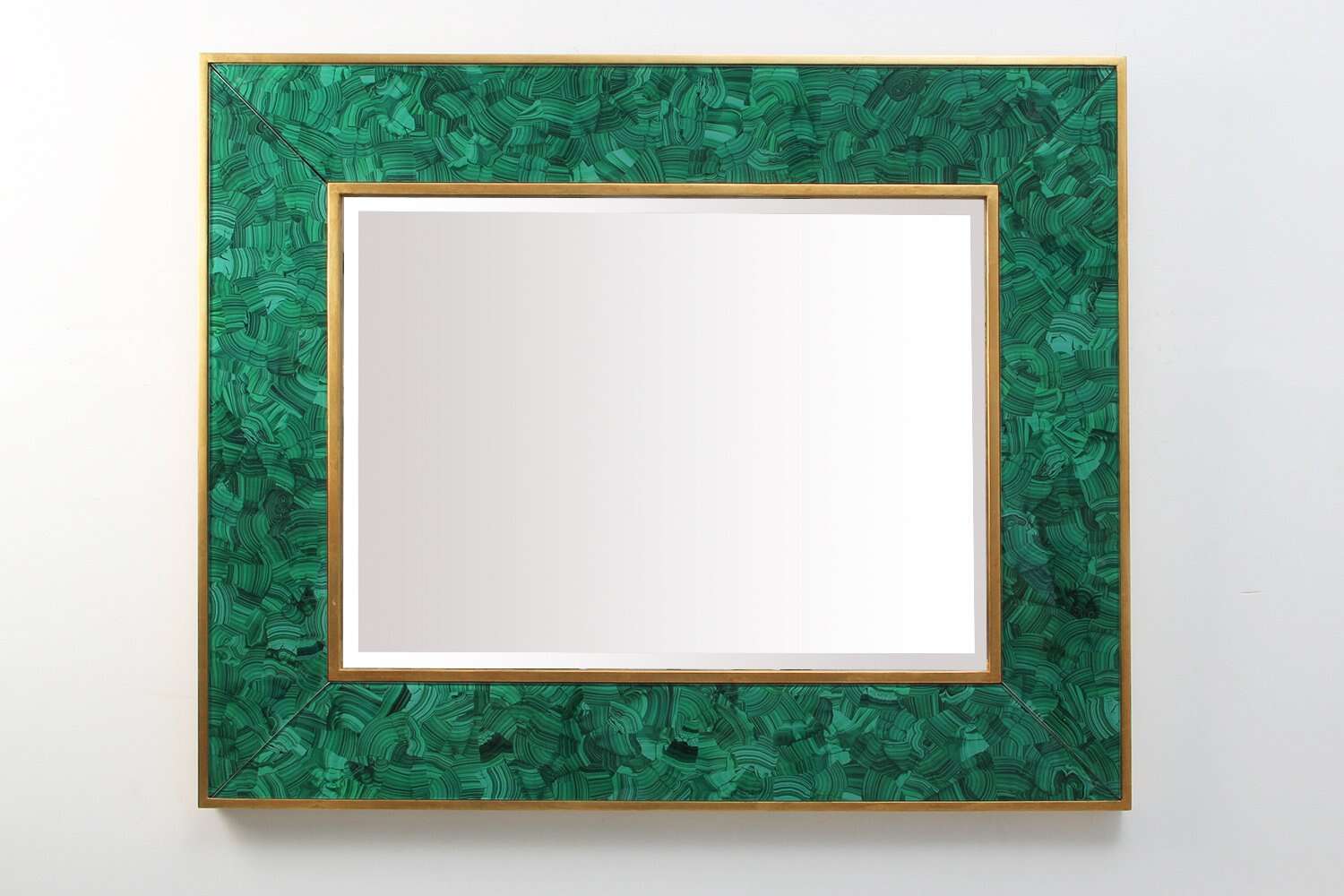 Luxury Wall mirror in malachite and gold leaf