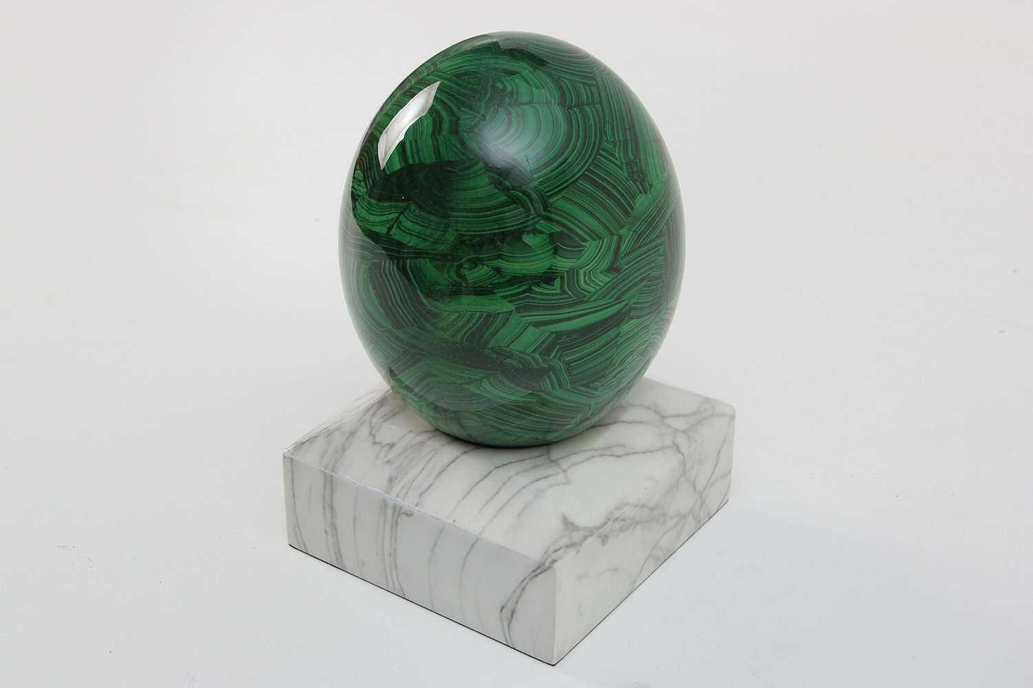Malachite sculpture Egg sculpture Green ornament