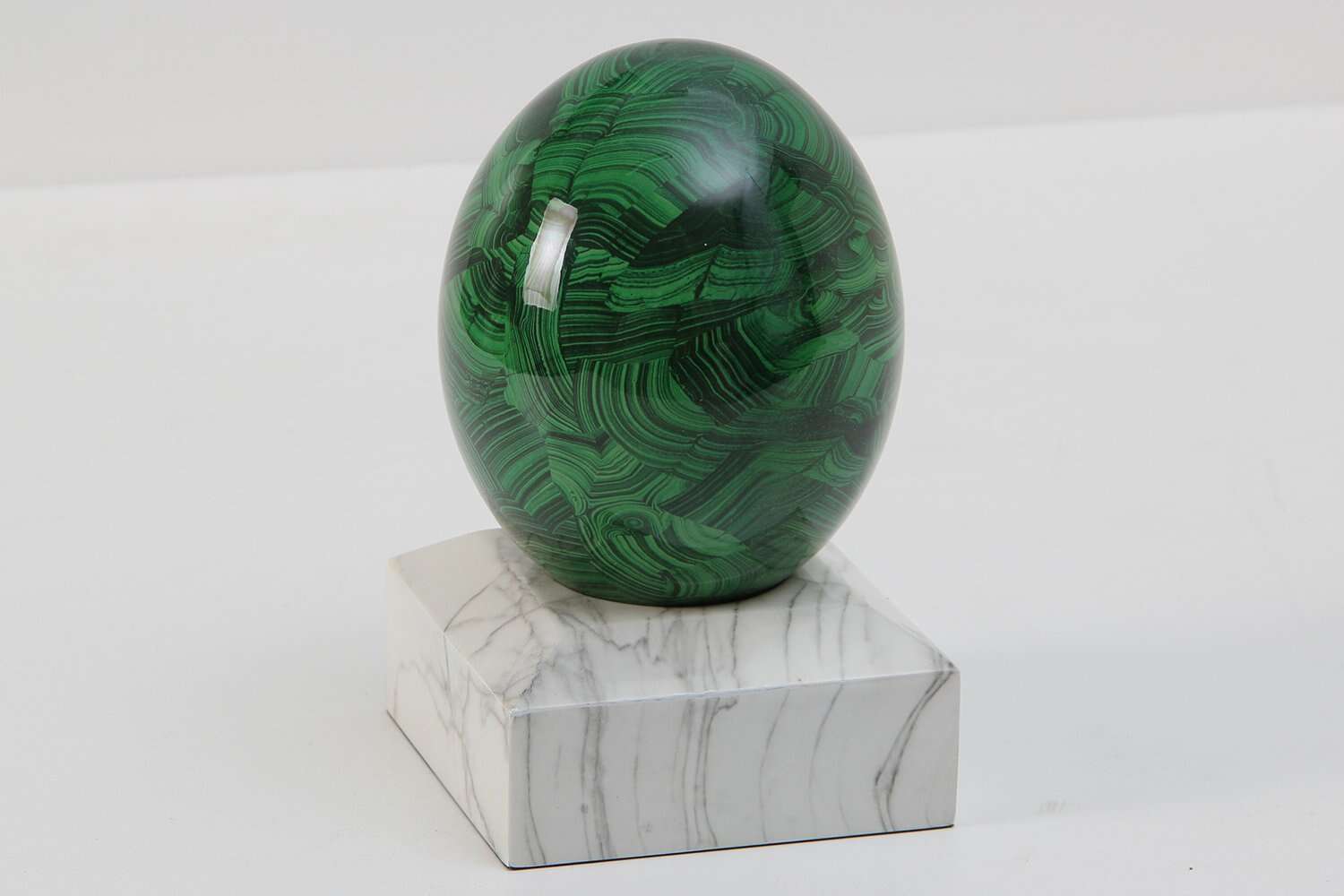 Malachite ostrich Egg sculpture Green sculpture