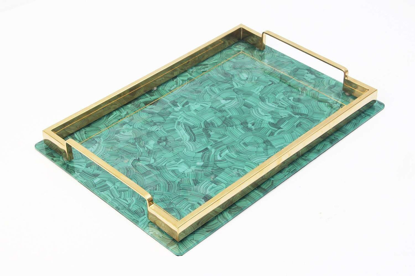 Gorgeous malachite drinks tray serving tray