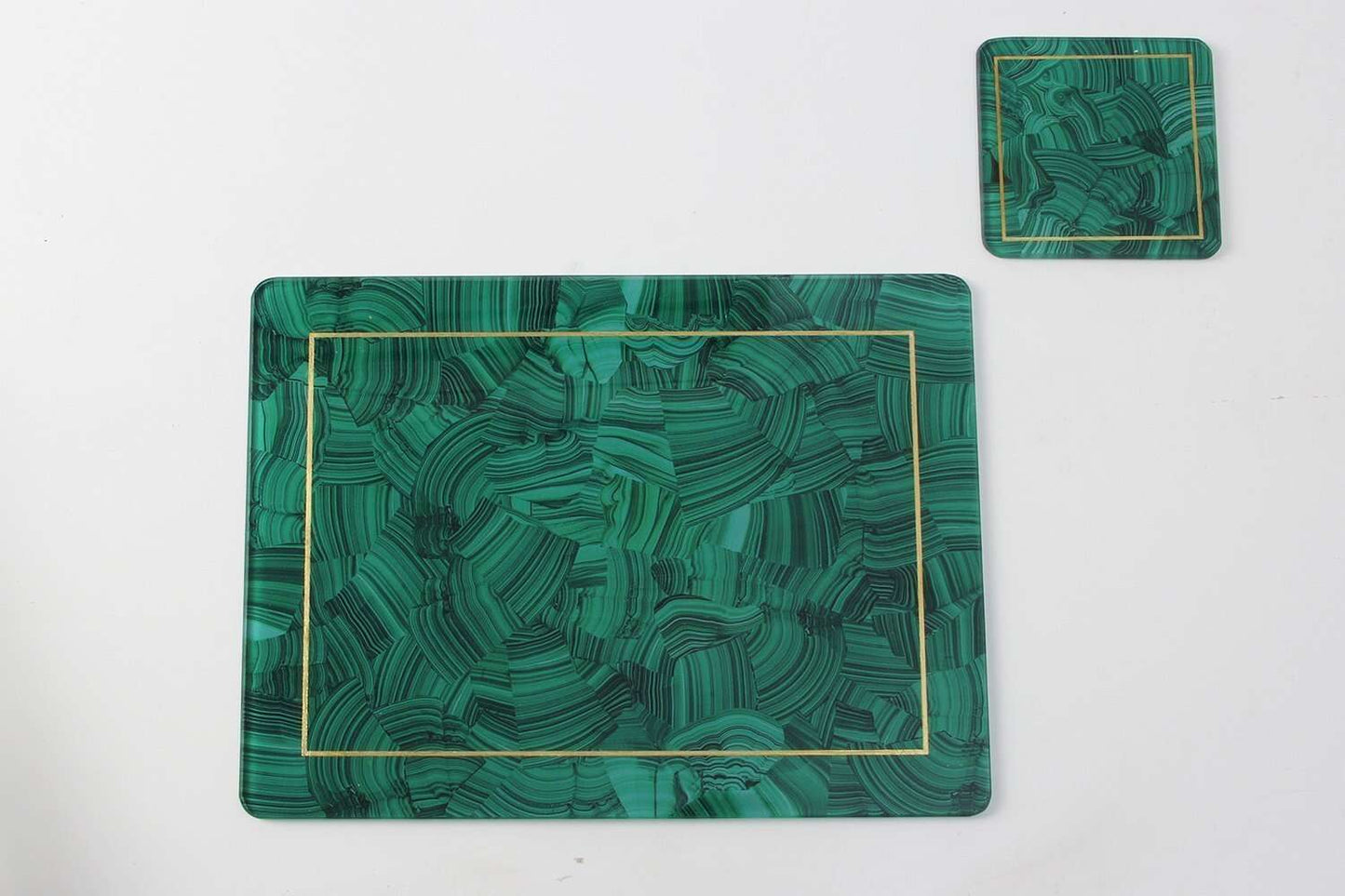 Unique Malachite Placemat and coaster set