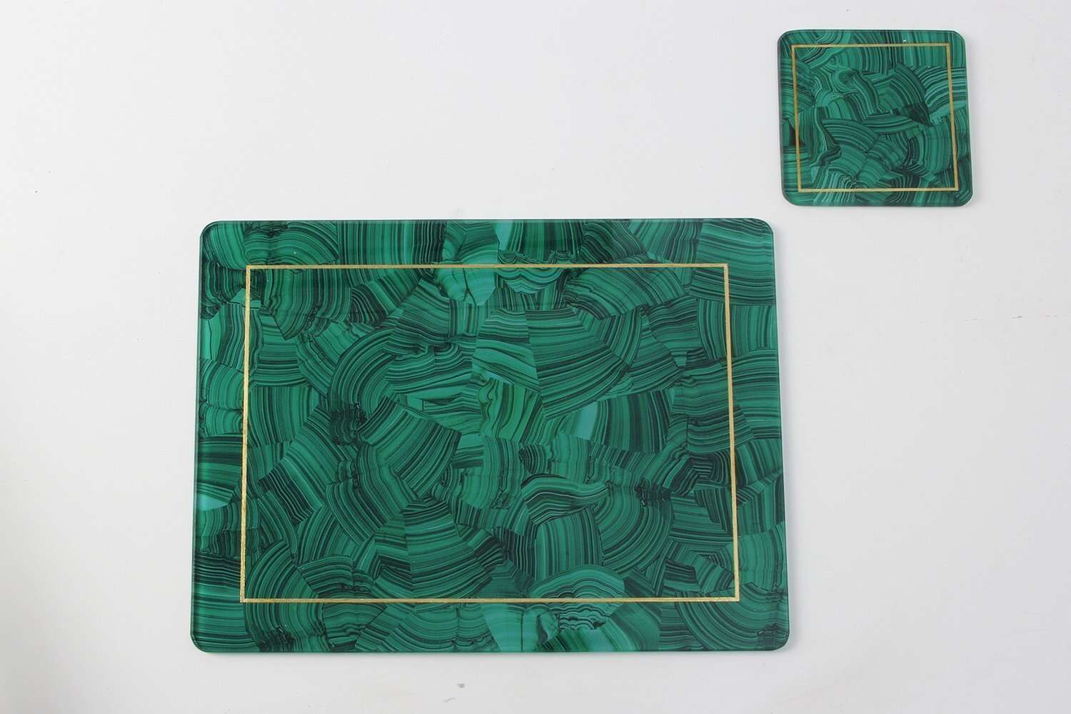 Unique Malachite Placemat and coaster set