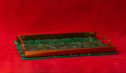 Malachite drinks tray Luxury dinner tray chic malachite serving tray