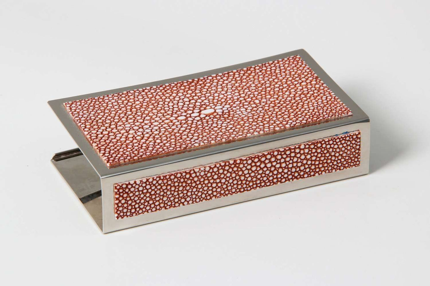 Matchbox Holders in Coral Shagreen