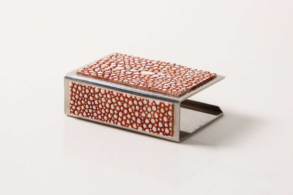 Matchbox Holders in Coral Shagreen