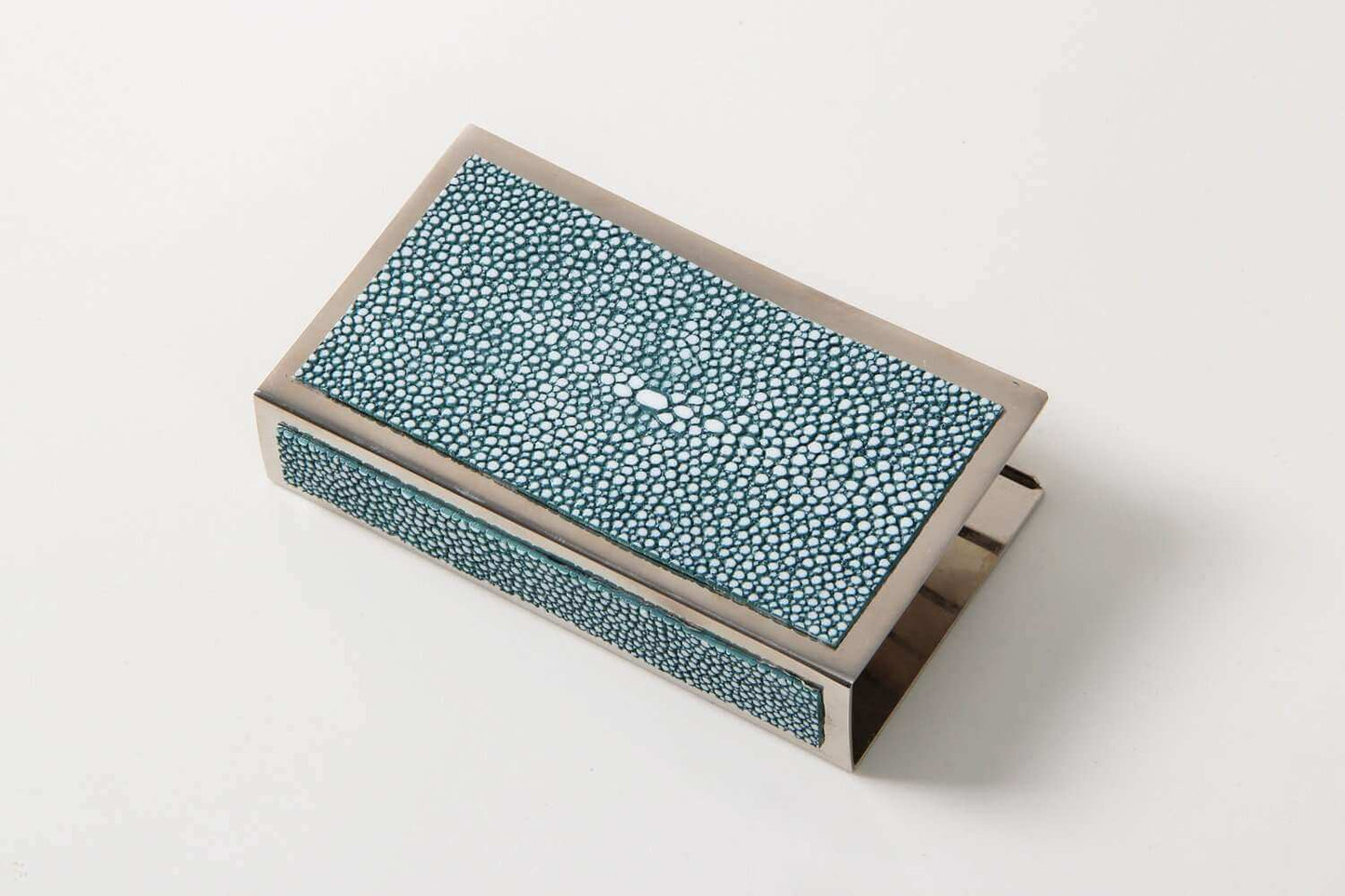 Matchbox Holders in Teal Shagreen