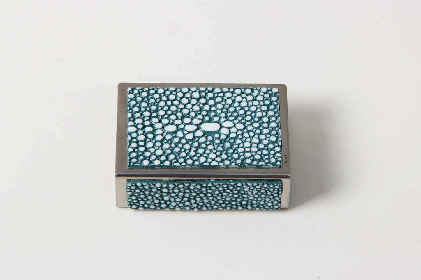 Matchbox Holders in Teal Shagreen