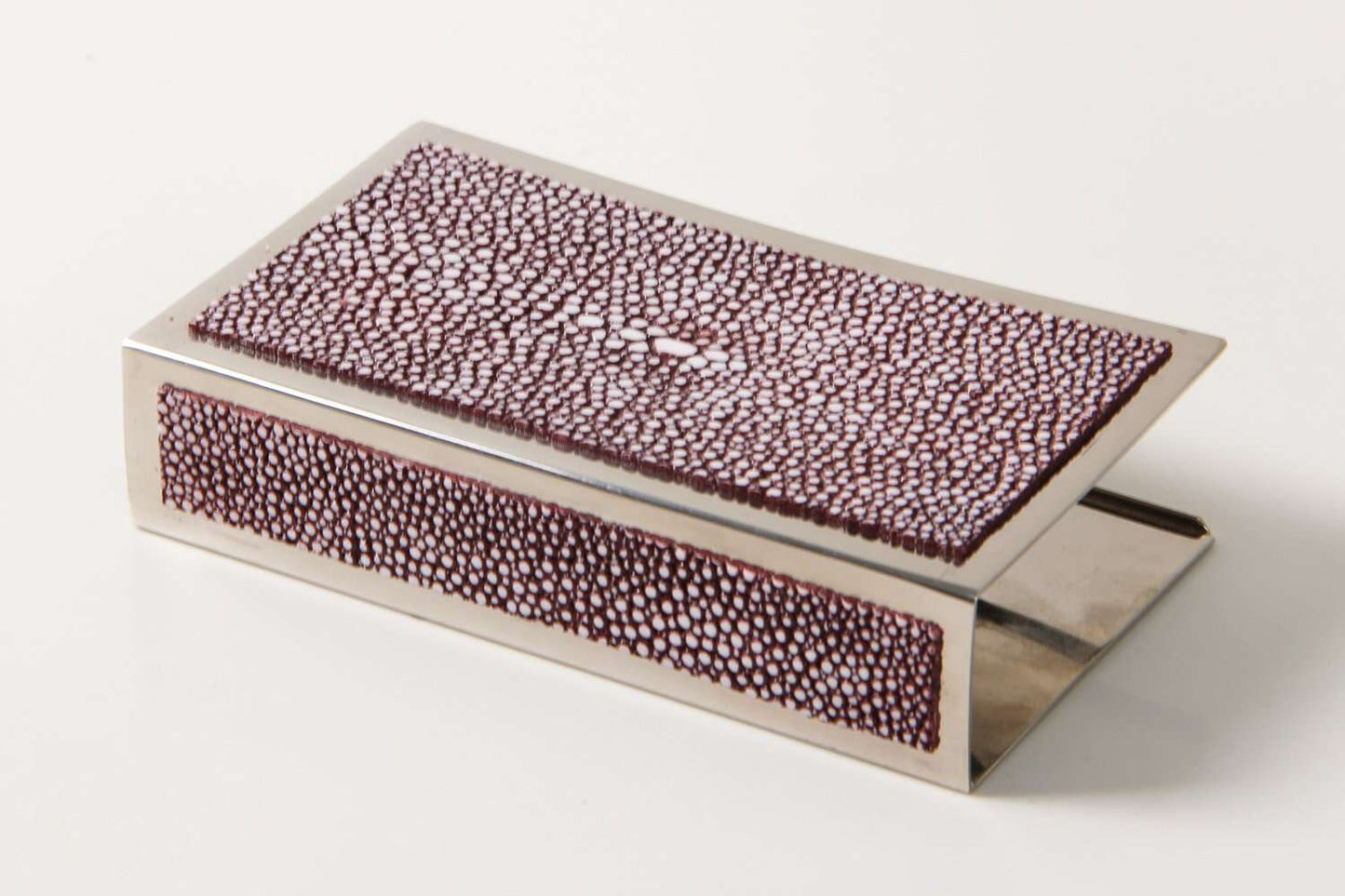 Matchbox Holders in Mulberry Shagreen
