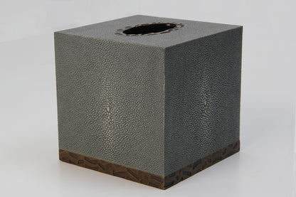 Tissue box chic green shagreen tissue box