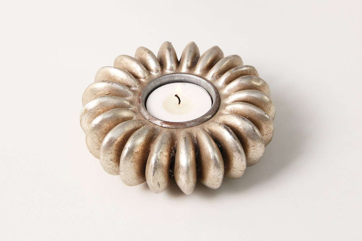 Seed Tea Light Holders in Antique Silver