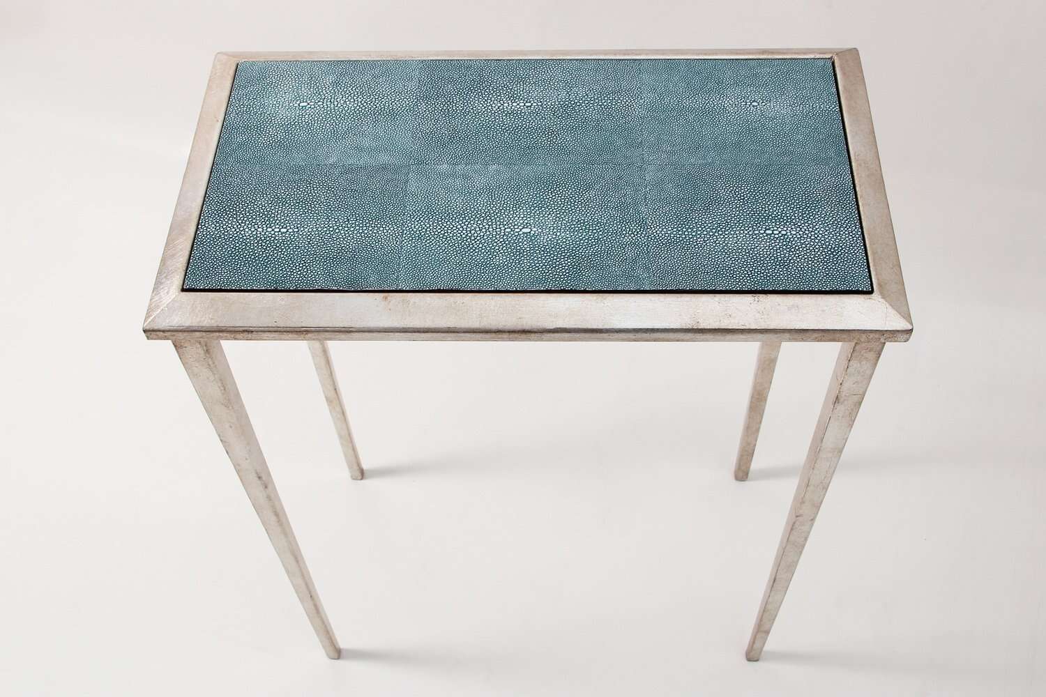 Lamp table Silver teal shagreen lamp table