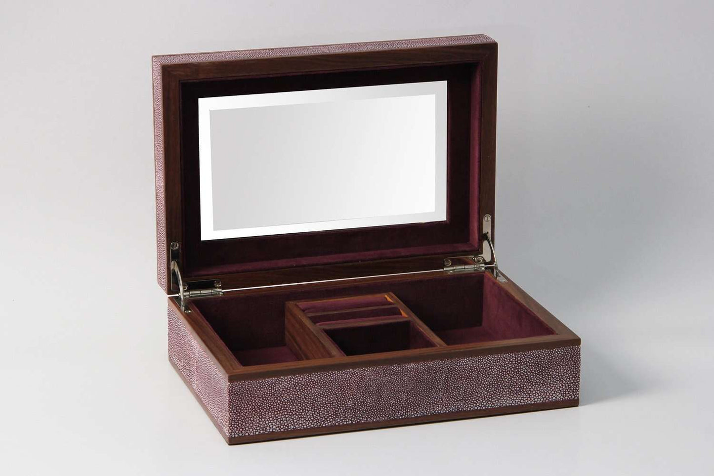 luxury shagreen jewelry box with mirror ideal gift present