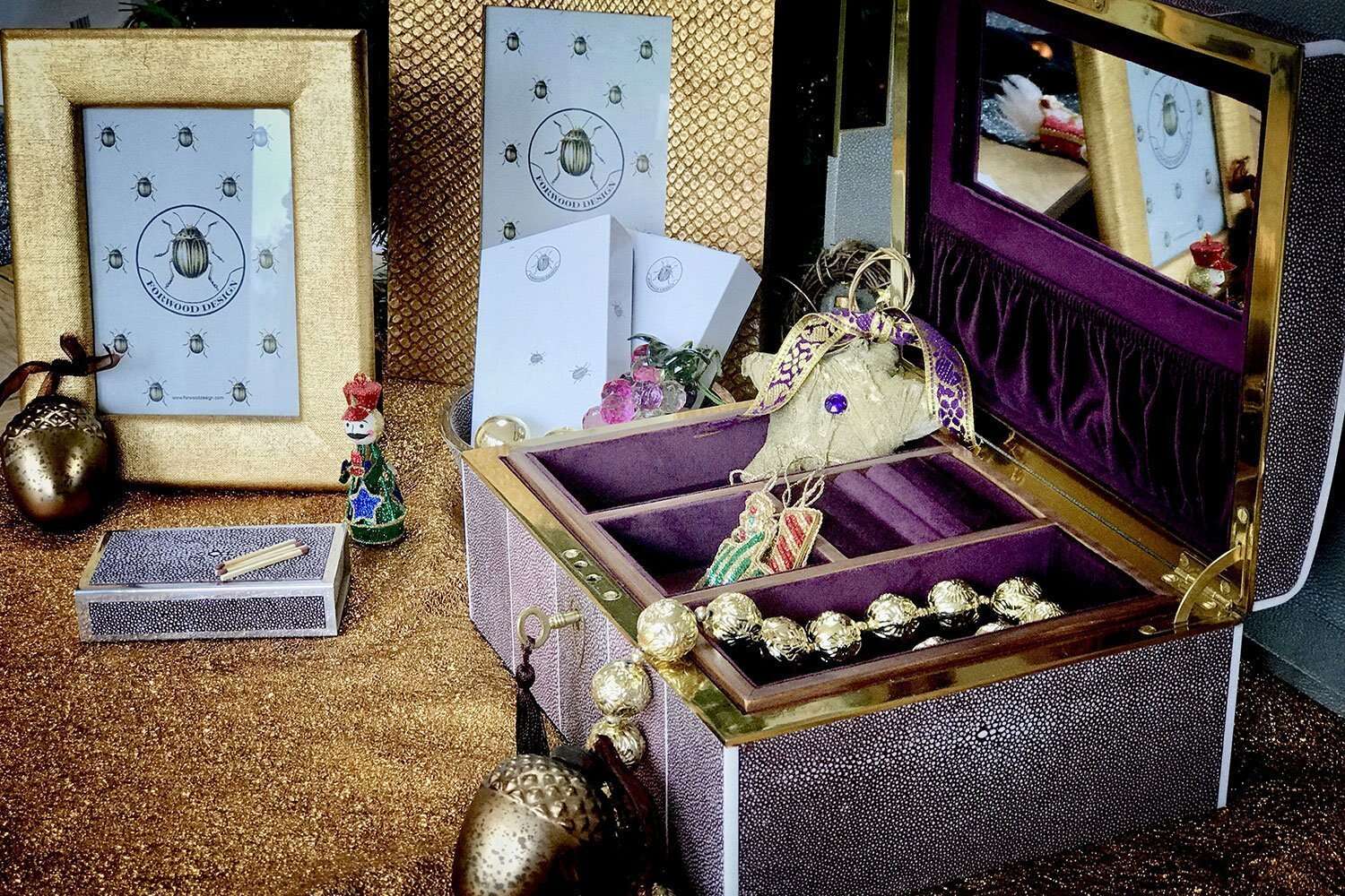 Luxurious jewlry box shagreen jewelry box