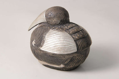 Bird sculpture silver pelican sculpture