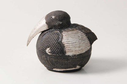 bird sculpture of a silver pelican bird gift present