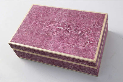Ansley Jewellery Box in Pink Shagreen
