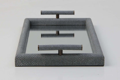 Trinket tray vanity tray green shagreen vanity tray