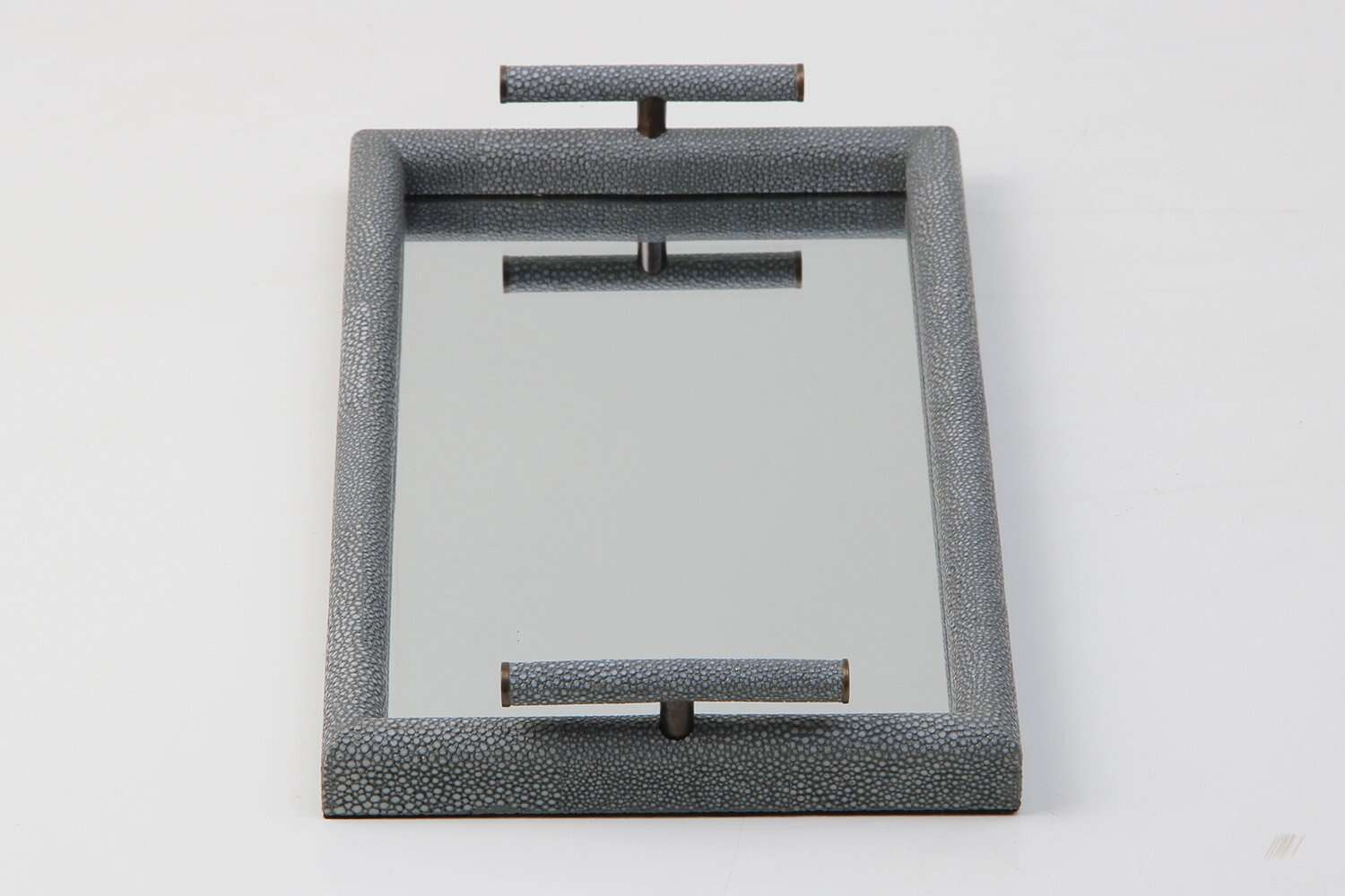 Trinket tray luxury green shagreen vanity tray