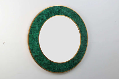 Round Hall Mirror in Malacite by Forwood Design