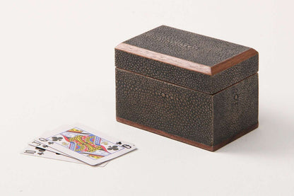 Playing Card Box in Seal Brown Shagreen