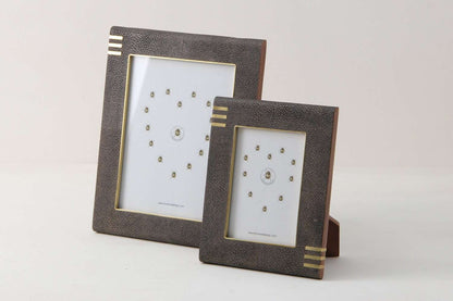 Holmes Photo Frame in Seal Brown Shagreen