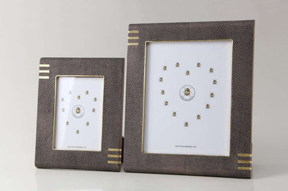 Holmes Photo Frame in Seal Brown Shagreen