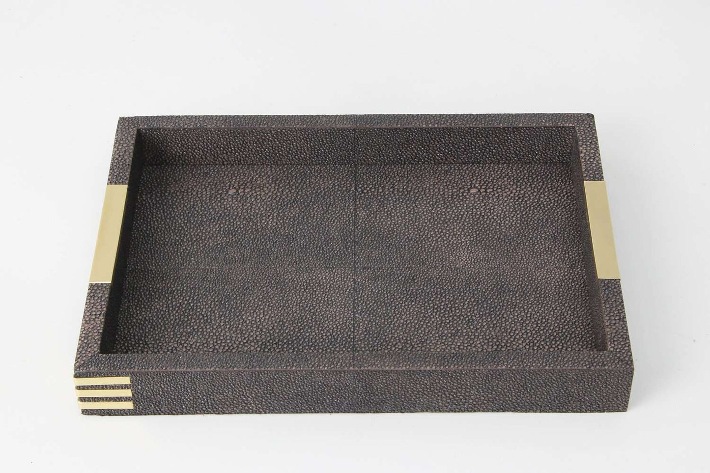 Holmes Desk Tray in Seal Brown Shagreen