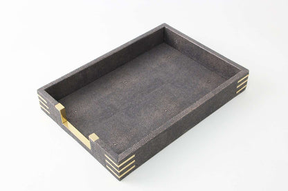 Holmes In-Tray in Seal Brown Shagreen