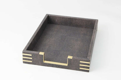 Holmes In-Tray in Seal Brown Shagreen
