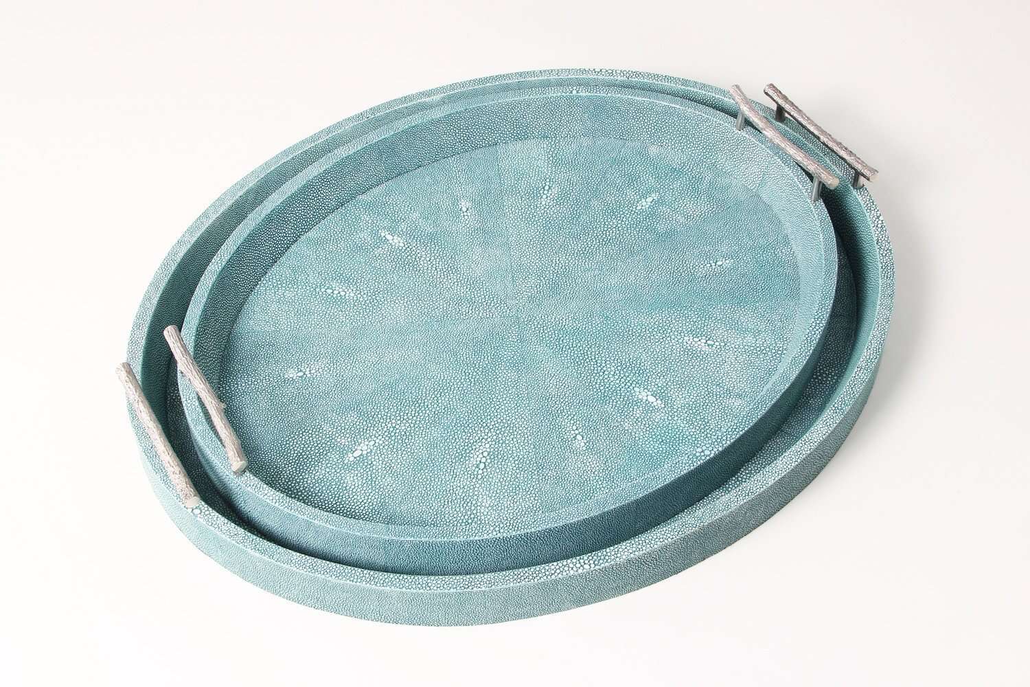 Drinks tray chic Forwood Design teal shagreen drinks tray