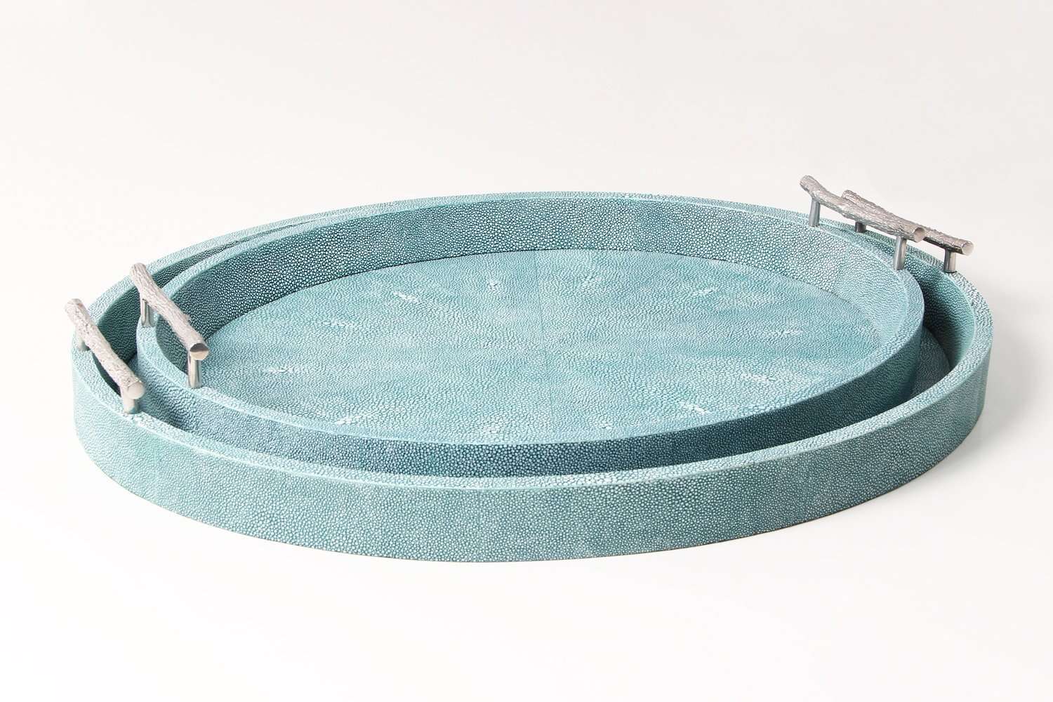Drinks tray unique Forwood Design teal shagreen drinks tray